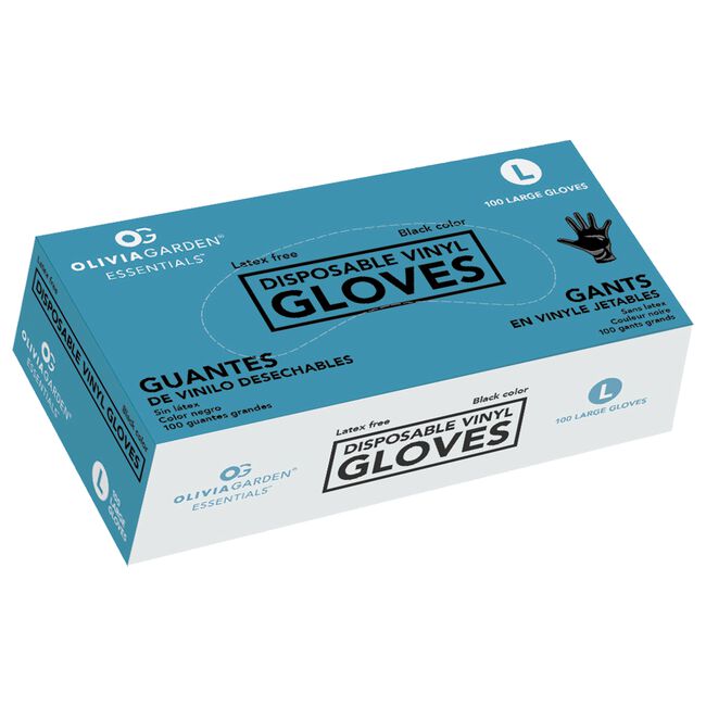 Black Vinyl Gloves Large - 100 Count - Studio 1 Beauty